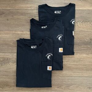 Carhartt K126 Navy Mens Loose Fit‎ Long Sleeve Work Shirt Bundle Lot Of 3 XL